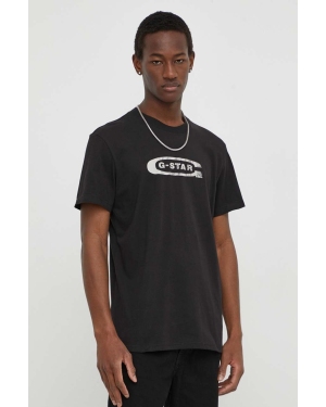 G-Star Raw t-shirt bawełniany męski kolor czarny z nadrukiem