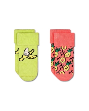 Happy Socks skarpetki dziecięce Kids Fruits Baby Terry Socks 2-pack kolor żółty
