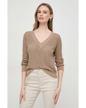 Marella sweter damski kolor beżowy lekki 2413361225200