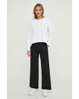 Sisley spodnie dresowe bawełniane kolor czarny gładkie