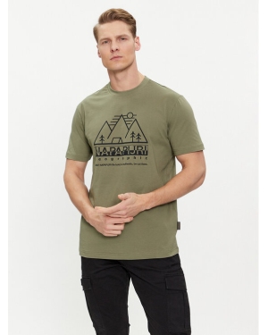 Napapijri T-Shirt S-Faber NP0A4HQE Zielony Regular Fit