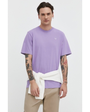 Superdry t-shirt bawełniany męski kolor fioletowy z aplikacją