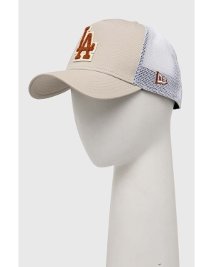 New Era czapka z daszkiem kolor beżowy z aplikacją LOS ANGELES DODGERS