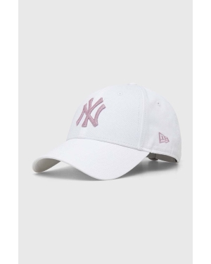 New Era czapka z daszkiem bawełniana kolor biały z aplikacją NEW YORK YANKEES