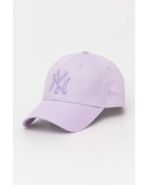 New Era czapka z daszkiem bawełniana kolor fioletowy z aplikacją NEW YORK YANKEES