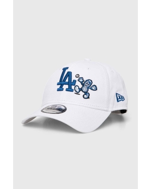 New Era czapka z daszkiem bawełniana kolor biały z aplikacją LOS ANGELES DODGERS