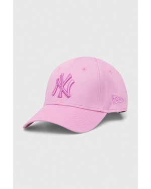 New Era czapka z daszkiem bawełniana kolor różowy z aplikacją NEW YORK YANKEES
