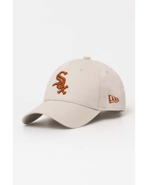 New Era czapka z daszkiem bawełniana kolor beżowy z aplikacją CHICAGO WHITE SOX