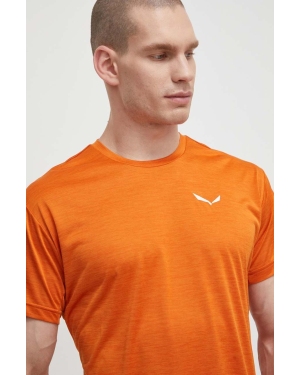 Salewa t-shirt sportowy Puez Melange Dry kolor pomarańczowy melanżowy 00-0000026537