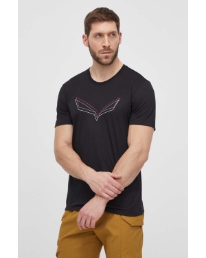Salewa t-shirt sportowy Pure Eagle Frame Dry kolor czarny z nadrukiem 00-0000028448