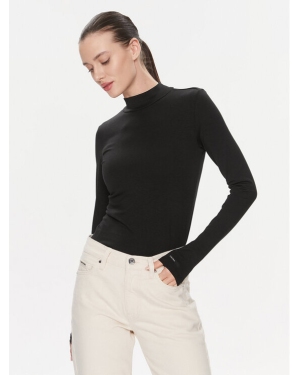 Calvin Klein Bluzka Cotton Modal Mock Neck Ls Top K20K206484 Czarny Slim Fit