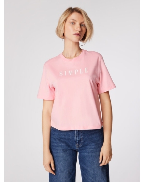 Simple T-Shirt TSD501 Różowy Cropped Fit