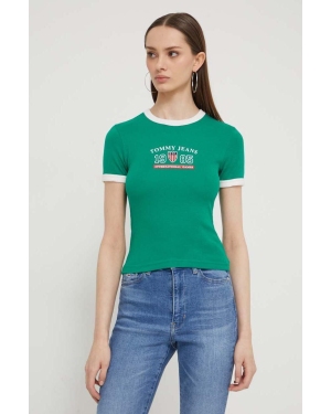 Tommy Jeans t-shirt Archive Games damski kolor zielony