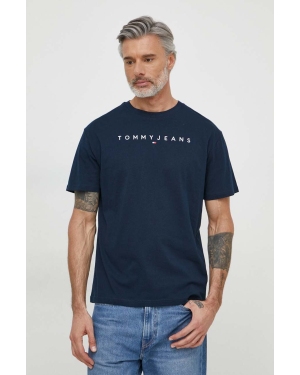 Tommy Jeans t-shirt bawełniany kolor granatowy z aplikacją