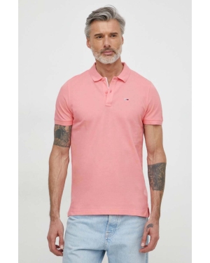 Tommy Jeans polo bawełniane kolor różowy DM0DM18312