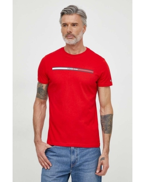 Tommy Jeans t-shirt bawełniany męski kolor czerwony z nadrukiem DM0DM13509
