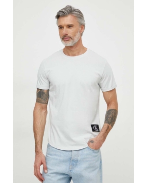 Calvin Klein Jeans t-shirt bawełniany męski kolor szary z aplikacją
