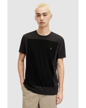 AllSaints t-shirt bawełniany LOBKE SS CREW męski kolor czarny z nadrukiem