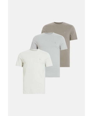 AllSaints t-shirt bawełniany BRACE SS CREW 3-pack męski kolor beżowy gładki