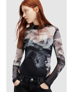 AllSaints bluzka ELIA VALLEY damska kolor czarny wzorzysta