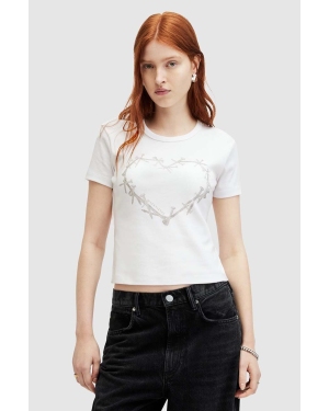 AllSaints t-shirt bawełniany PERTA damski kolor biały