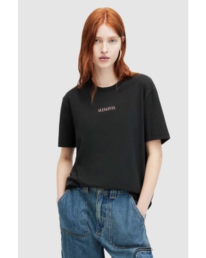 AllSaints t-shirt bawełniany CREDI BOYFRIEND damski kolor czarny
