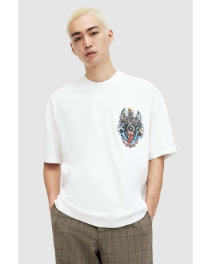 AllSaints t-shirt bawełniany HOWLRIDER kolor biały z nadrukiem