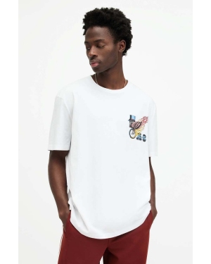 AllSaints t-shirt bawełniany ROLLER męski kolor biały z nadrukiem
