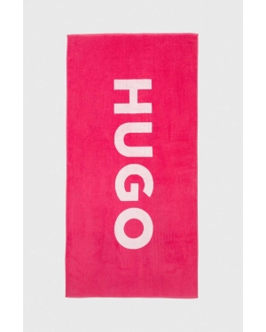 HUGO ręcznik bawełniany kolor różowy 50492415