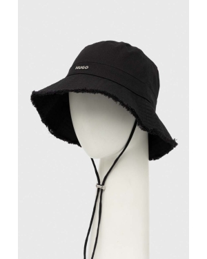 HUGO kapelusz bawełniany kolor czarny bawełniany