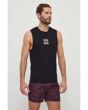 HUGO t-shirt bawełniany męski kolor czarny