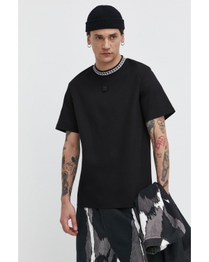 HUGO t-shirt bawełniany męski kolor czarny z aplikacją 50510035