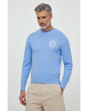 Versace Jeans Couture sweter z domieszką kaszmiru kolor niebieski lekki 76GAFM00 CM06H