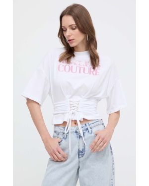 Versace Jeans Couture t-shirt bawełniany damski kolor biały 76HAHG04 CJ00G