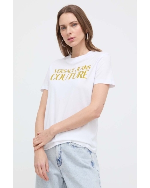 Versace Jeans Couture t-shirt bawełniany damski kolor biały 76HAHG03 CJ00G