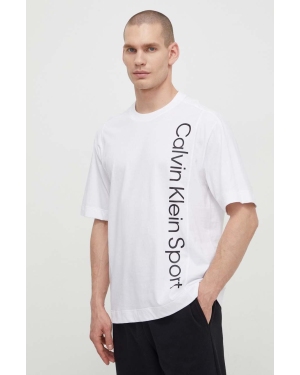 Calvin Klein Performance t-shirt bawełniany męski kolor biały z nadrukiem