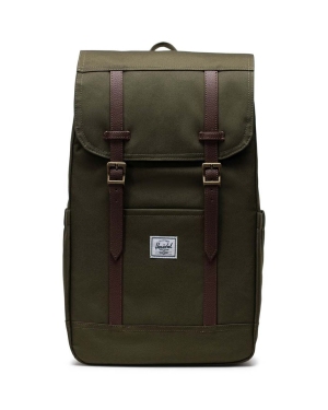 Herschel plecak Retreat Backpack kolor zielony duży gładki