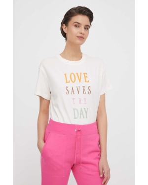 Mos Mosh t-shirt bawełniany damski kolor beżowy
