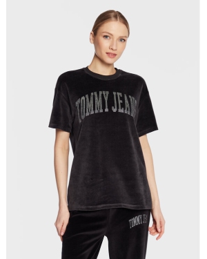 Tommy Jeans T-Shirt Rhinestone DW0DW14903 Czarny Oversize
