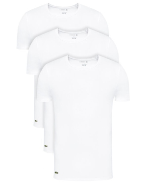 Lacoste Komplet 3 t-shirtów TH3321 Biały Slim Fit