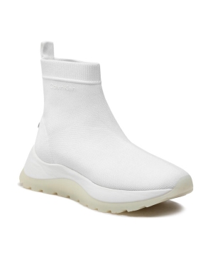 Calvin Klein Sneakersy 2 Piece Sole Sock Boot-Knit HW0HW01338 Biały