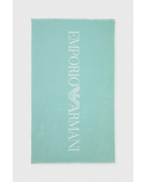 Emporio Armani Underwear ręcznik bawełniany kolor turkusowy