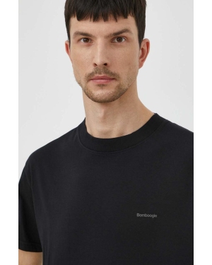 Bomboogie t-shirt bawełniany męski kolor czarny gładki TM8515TJIN4