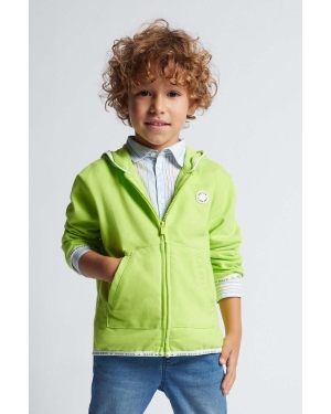 Mayoral bluza dziecięca kolor zielony z kapturem gładka