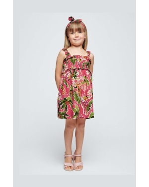 Mayoral sukienka bawełniana dziecięca kolor fioletowy mini rozkloszowana