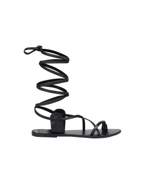Manebi sandały skórzane Tie-Up Leather Sandals damskie kolor czarny L 7.0 Y0