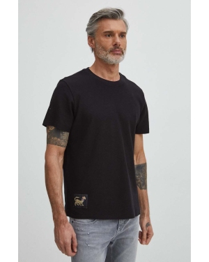 Medicine t-shirt bawełniany męski kolor czarny z aplikacją