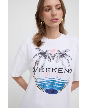 Weekend Max Mara t-shirt bawełniany damski kolor biały 2415971032600
