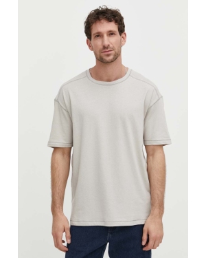 Samsoe Samsoe t-shirt lniany SAGREG kolor szary gładki M24100072