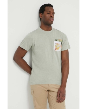 Bomboogie t-shirt bawełniany męski kolor zielony z nadrukiem